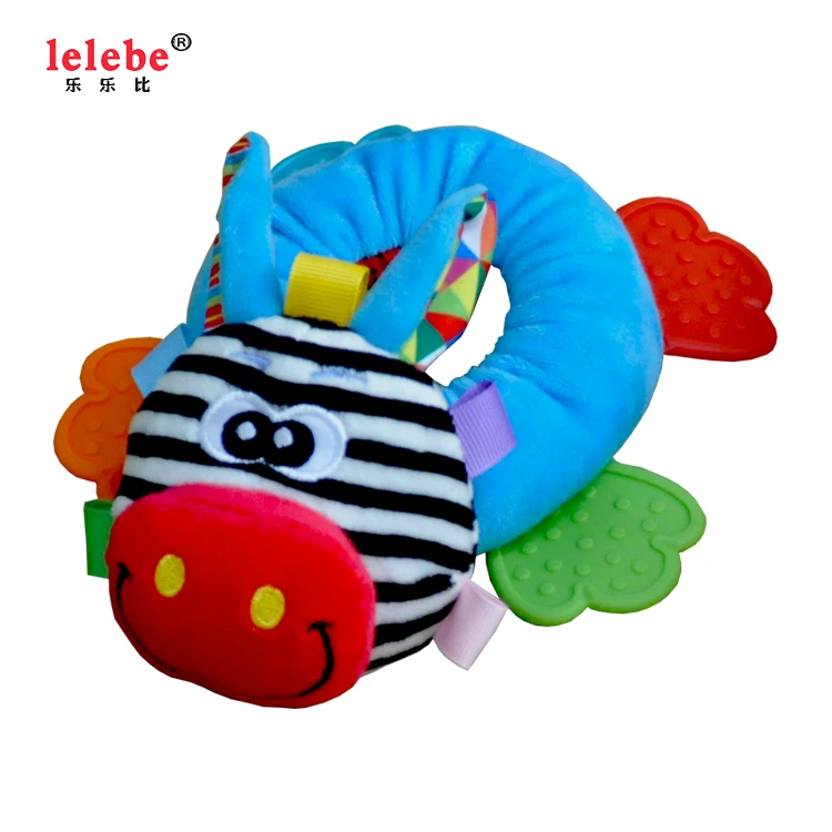 
Baby handbell plush toy 2020 wholesale hot sale infant rattle plush stuffed toy baby teether animals type musical toys 