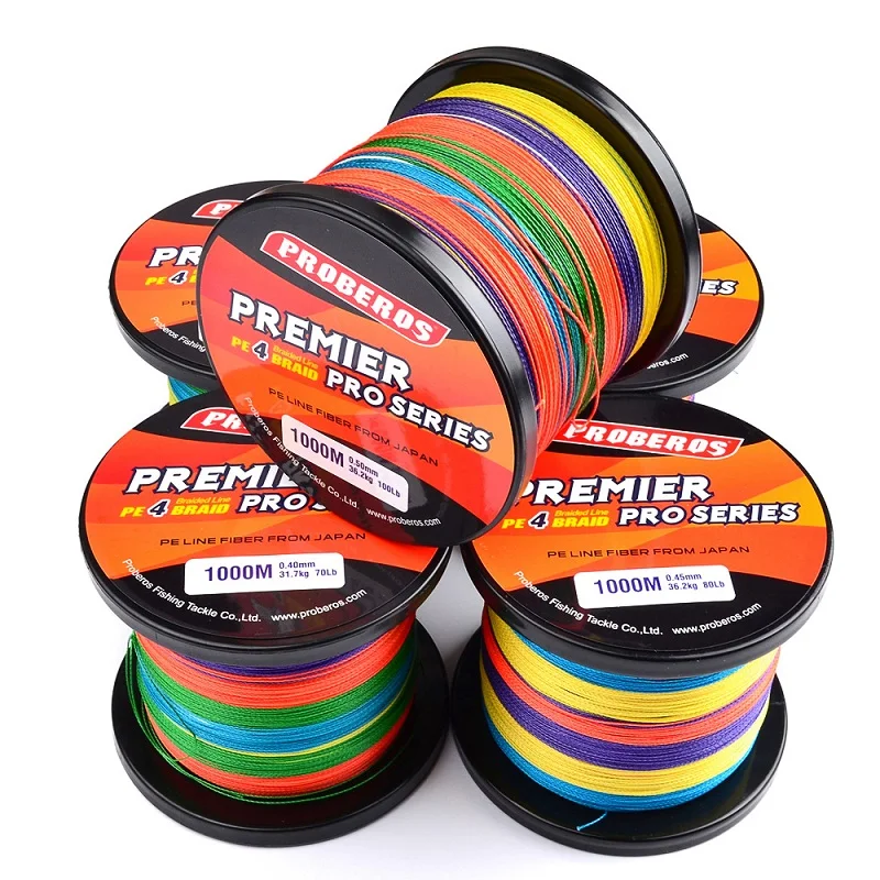 4-Weaves Fishing Line 300M-500M-1000M Premier Series Strong Multifilament PE Braided fishing thread 6-100LB
