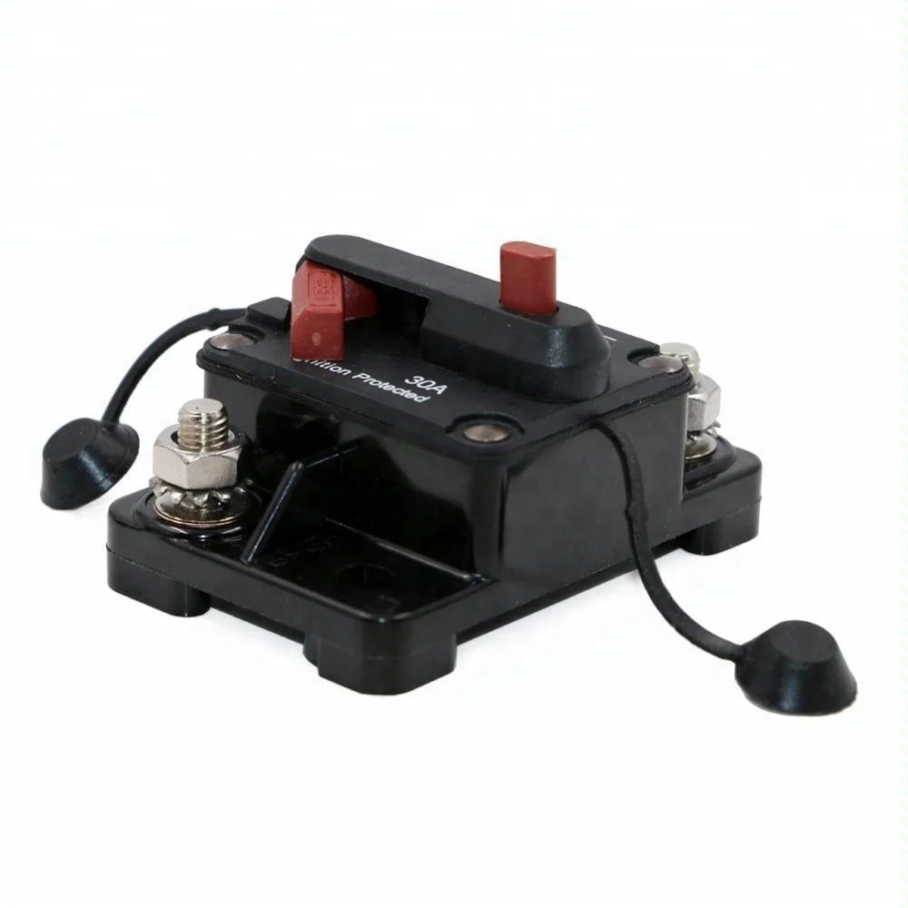 30 Amp Surface-Mount Circuit Breakers with Manual Reset for Car Truck Rv ATV Marine Trolling Motor 12V- 48V DC, Waterproof (30A)