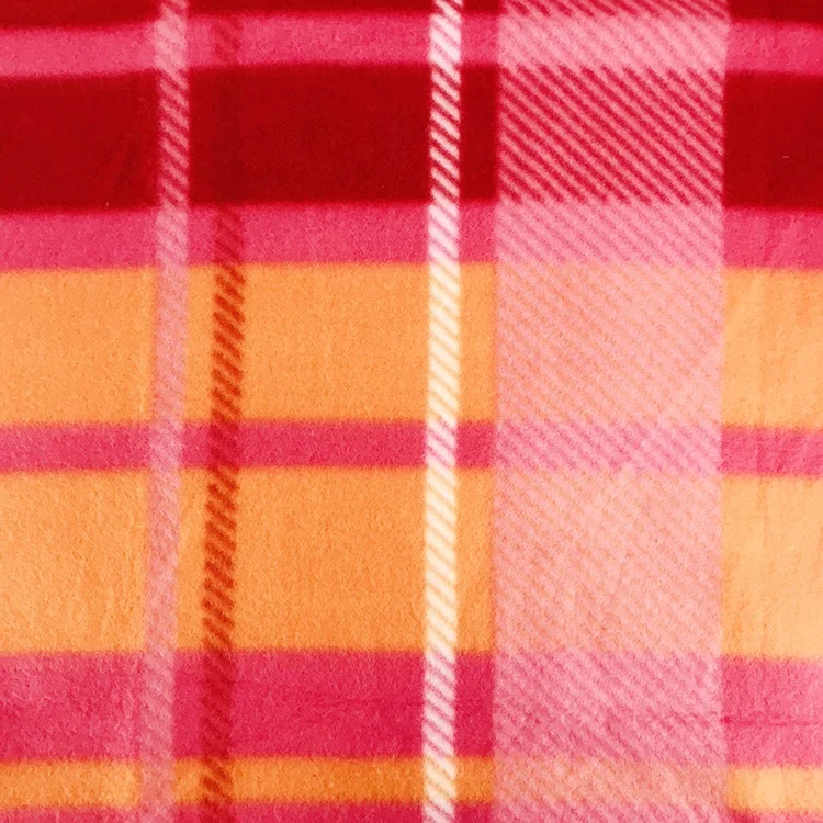 China OEM 100% polyester king size picnic blanket plaid polar fleece