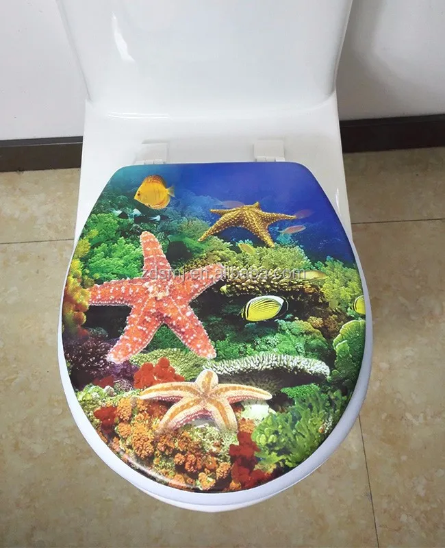 2018 hot sell Europea PVC printing soft toilet seat cover,toilet seat