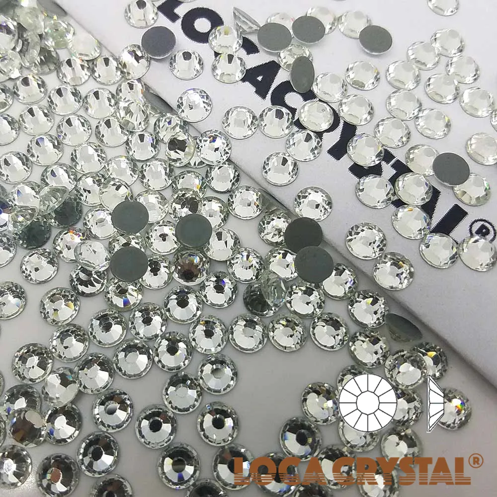 
LOCACRYSTAL Brand Clear Color Nail Art Decoration Cristal Stone Hot Fix Flatback Stone 