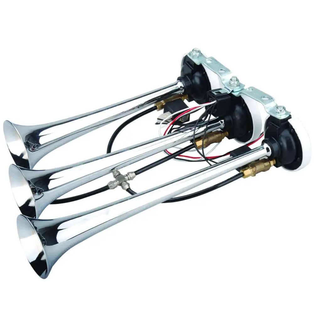 12v Or 24v Three Pipes Electric Air Horn With Solenoid