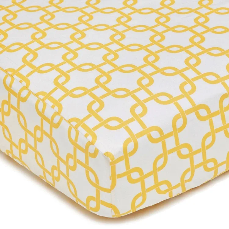 
100%Cotton fitted crib sheet custom design high quality baby sheet 