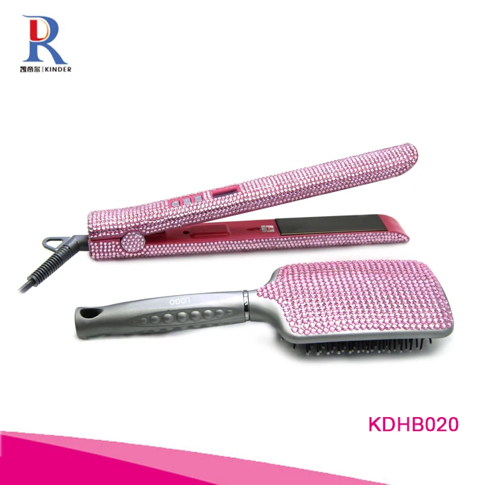Wholesale crystal hair straightener bling bling private label flat irons