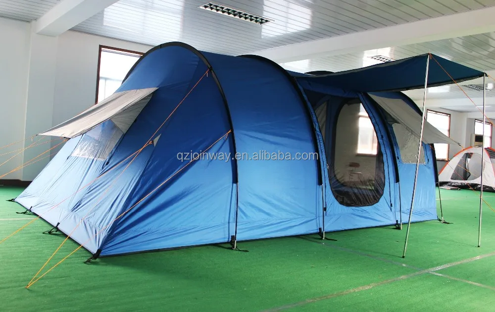 JWF-071 OEM big tunnel tent outdoor camping base large room 8 10 person wind proof tent