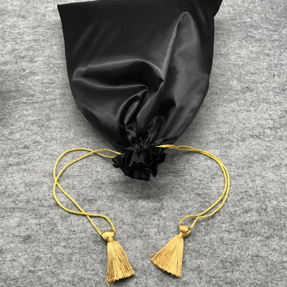 Wholesale Black 3 Bundles Wig Satin Hair Packaging Bags