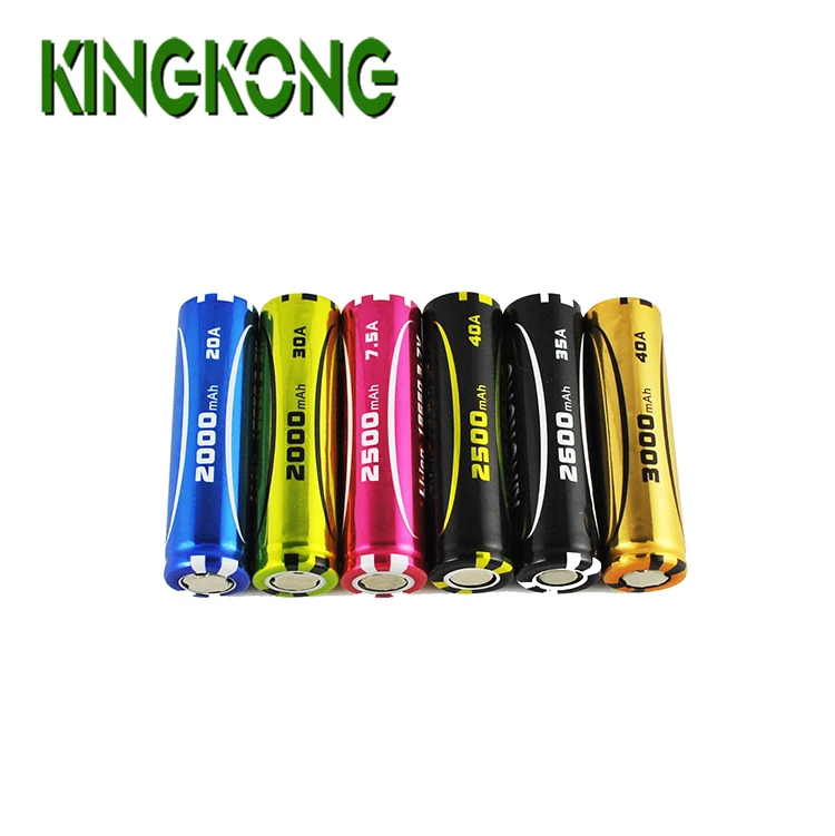 Rechargeable 3.7v ICR18650 2000mAh 2200mAh 2400mAh 2600mAh 2800mAh 3000mAh 3350mAh Li-ion battery