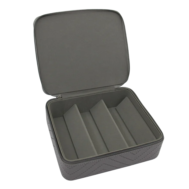 Travel sunglass box with zipper