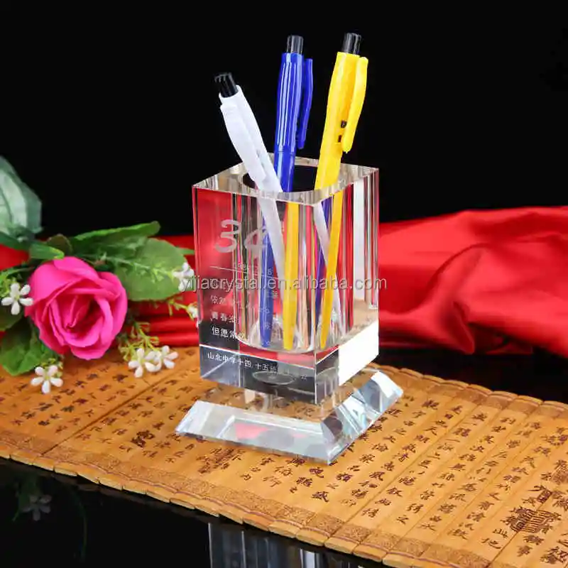 
Personalized Souvenir Gifts Crystal Glass Pen Holder for Table Decor  (60572208504)