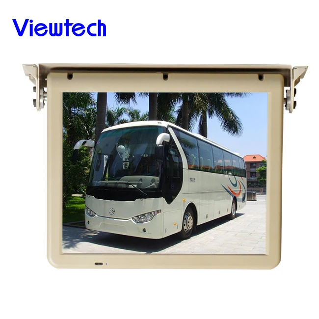 Super hot sale 17inch motorized bus flip down monitor DC12V 24V caravan van tv auto screen car lcd  foldable media player screen