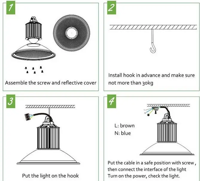 Long life time natural light 3 years warranty 150w led garage light fixtures work light for work shop