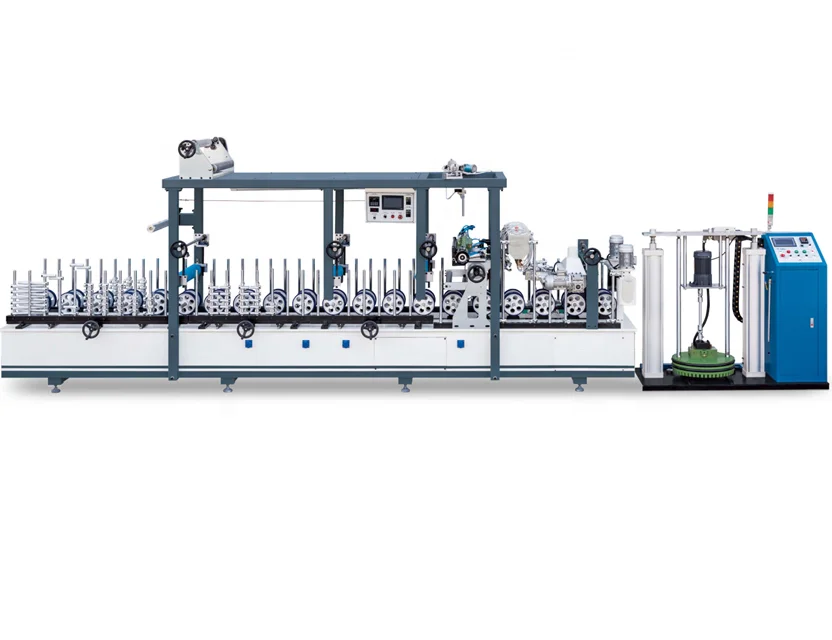 BF650B-PUR-II High quality PUR Adhesive Veneer Profile Wrapping Machine for PVC Film