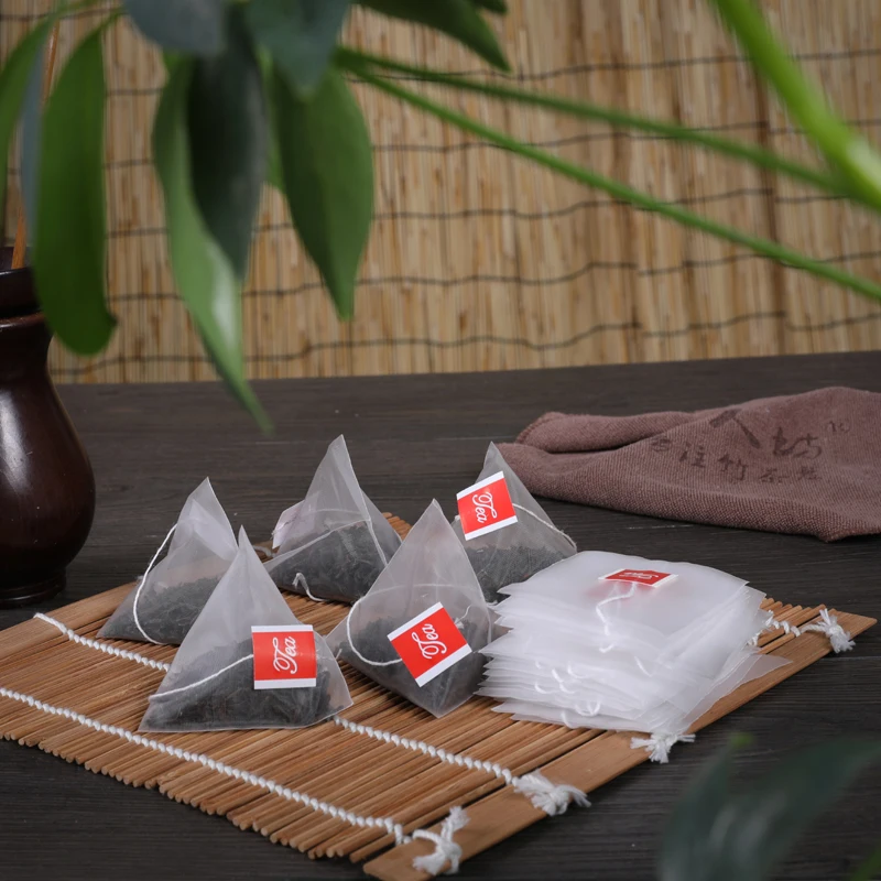 Nylon Empty Pyramid Tea Bag Custom Own Logo Seal Filter For Herb Tea