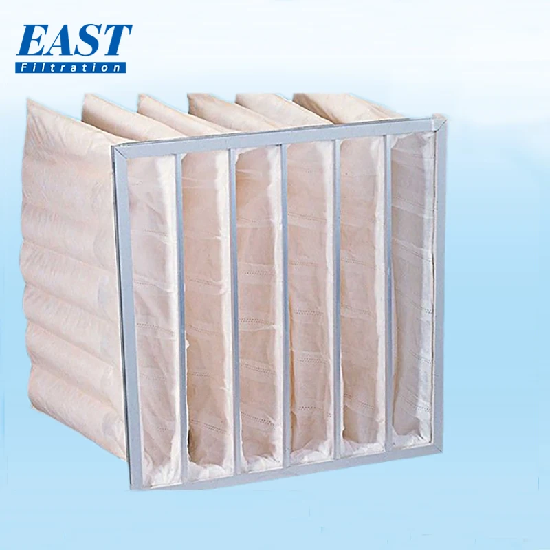 Best quality G4 G5 F6 F7 F8 customized size fiber glass paper air filter material pocket filter bag for car