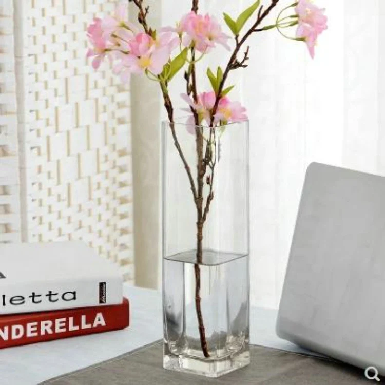 Glassware wholesale square cylinder glass vase of different size