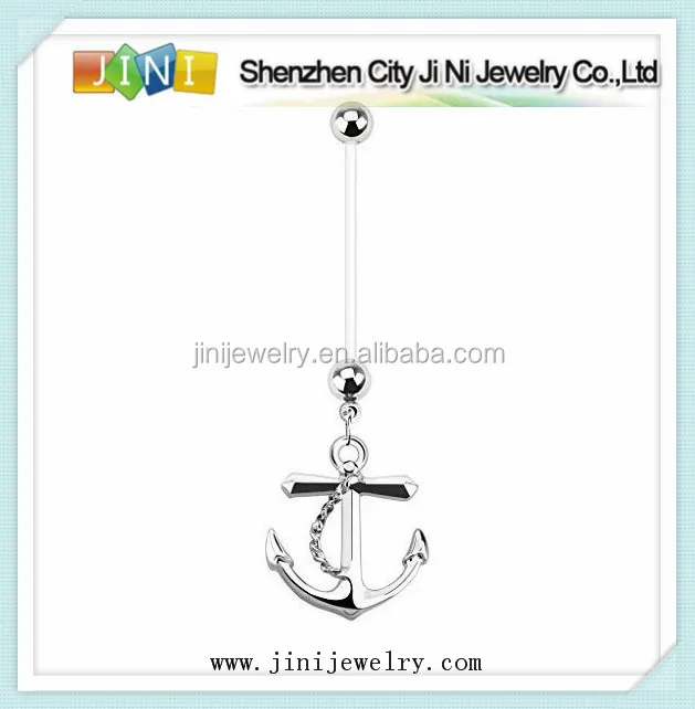 Био гибкий якорь беременность кнопки живота пупка бар кольцо