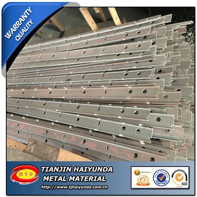 F profile bar, concrete form end rail