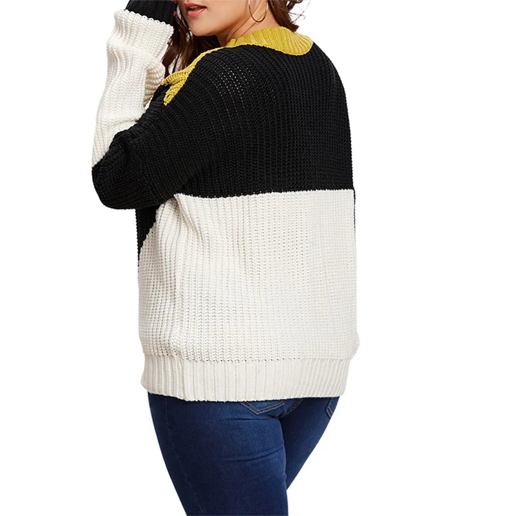 Oversized Colorblock Ladies 100% Wool Peruvian Alpaca Sweater