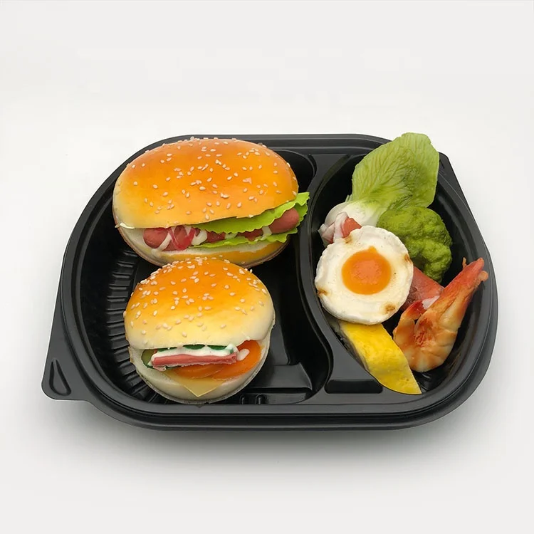 
Domi 2 compartment hot microwave food container plastic disposable lunch box 