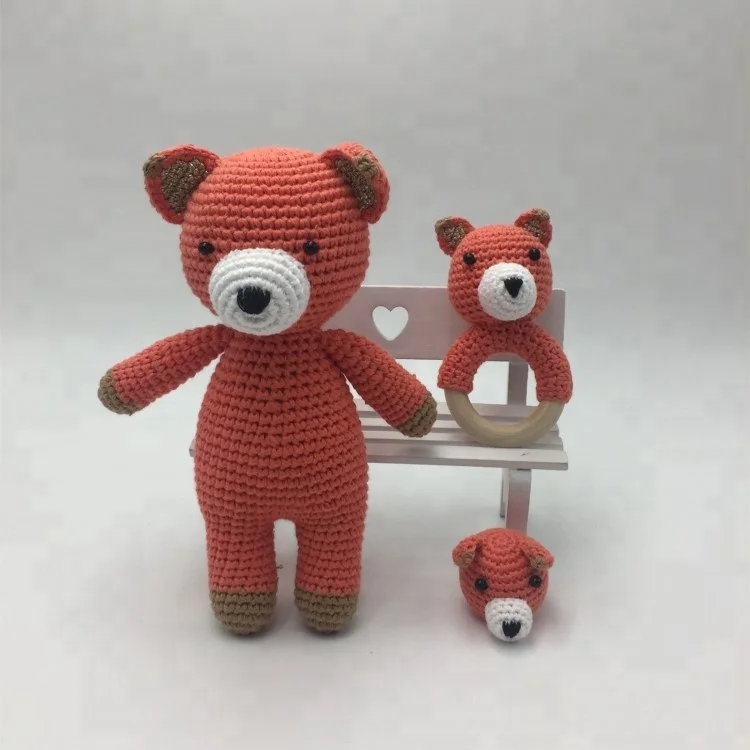 Wholesale baby crochet amigurumi plush teddy bear 100% handmade knitted toys