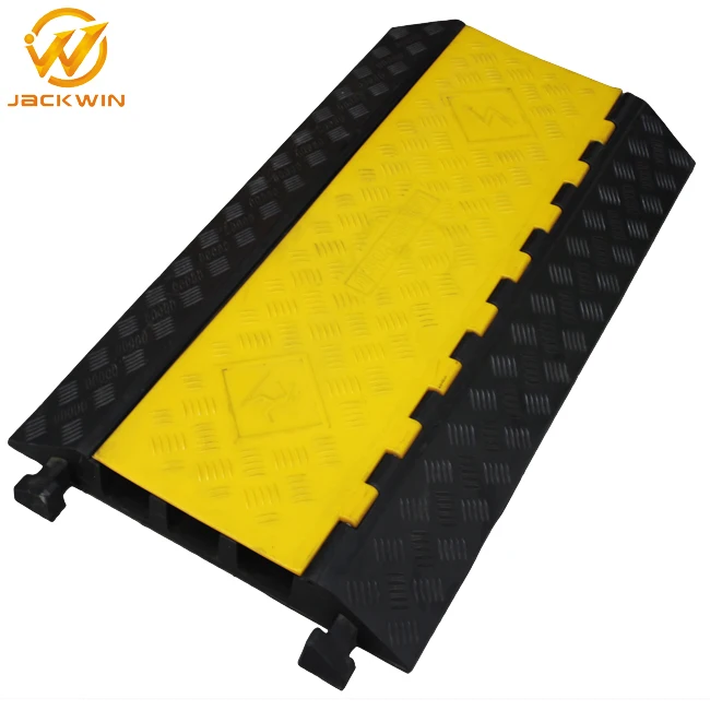 3 Channel Rubber Cable Pipe Hose Protector, Heavy Duty Cable Ramp