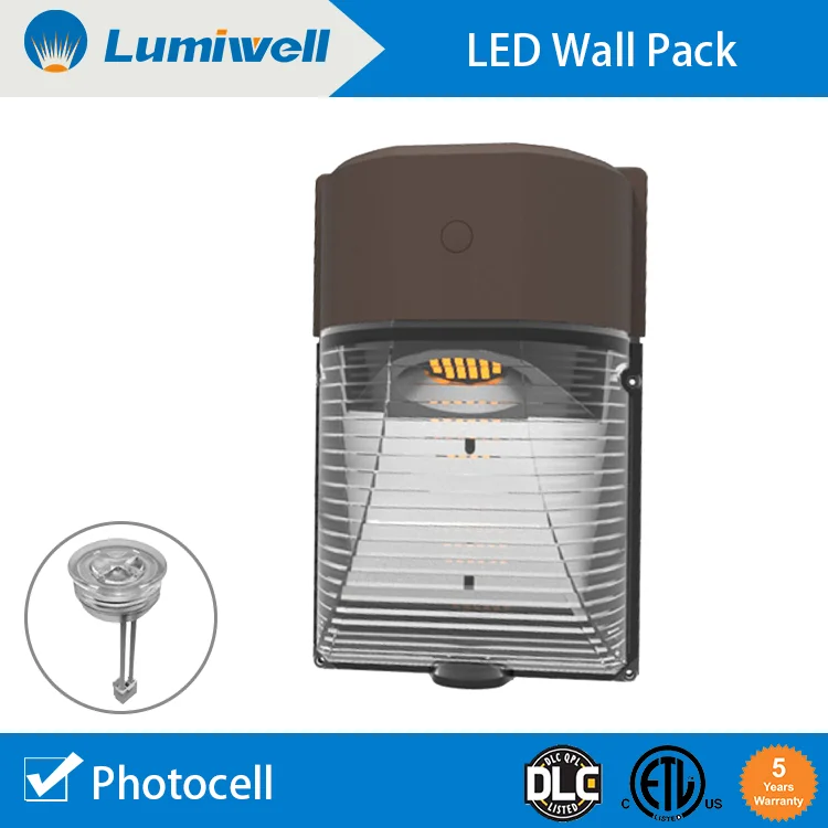 ETL DLC mini led wall pack light with photocell