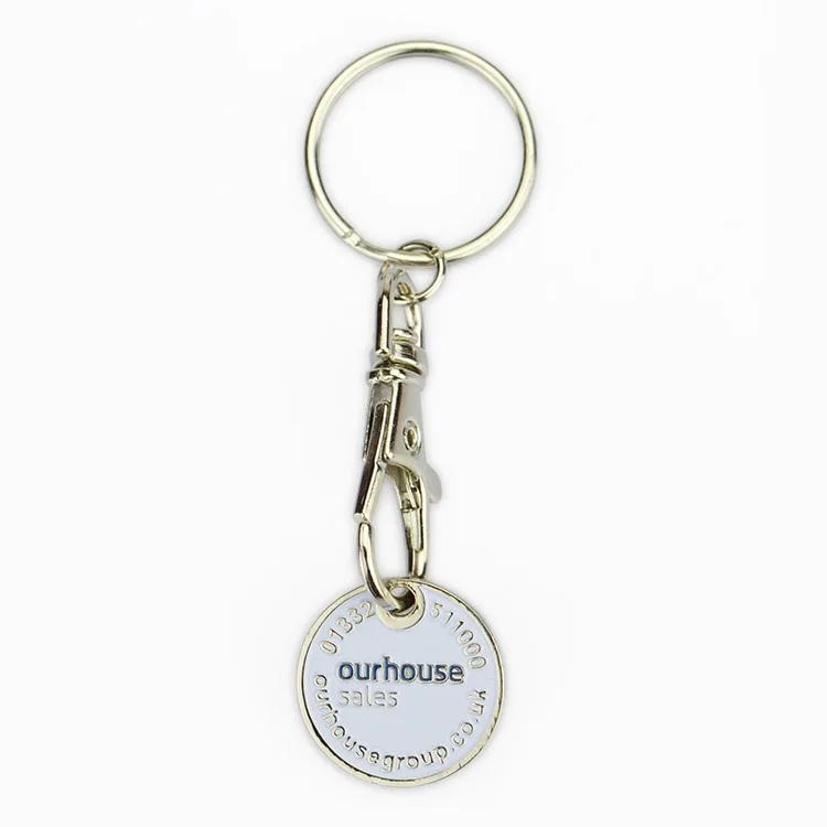 Key Chain Factory Shopping Cart Euro Blank Token Holder Trolley Coin Key Chain For Supermarket Trolley