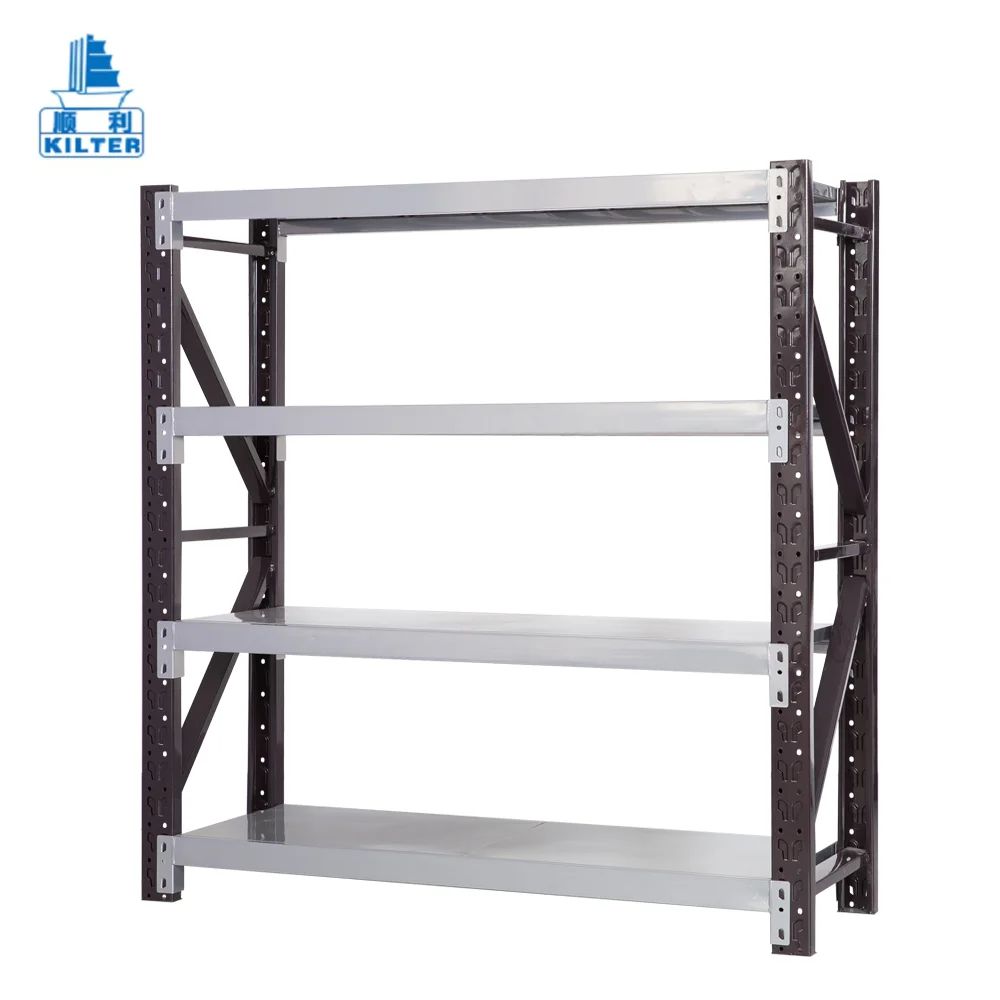 Регулируемая Выдвижная сверхмощная/Легкая Порошковая Стальная Полка для хранения товаров на складе