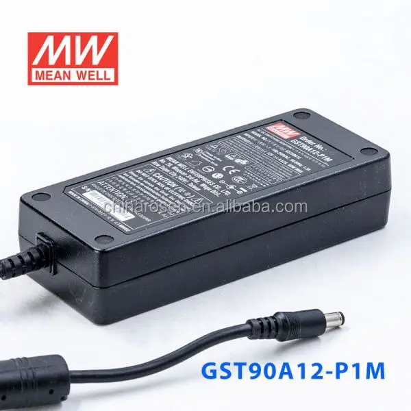 ORIGINAL Mean well Adaptor GST90A12-P1M 90W 12V/6.67A AC-DC Class l Level Vl Switch Power Supply