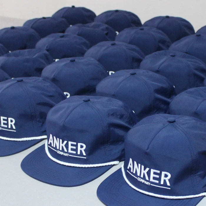 
Design rope hat, Custom logo nylon cap, Unstructured snapbacks 