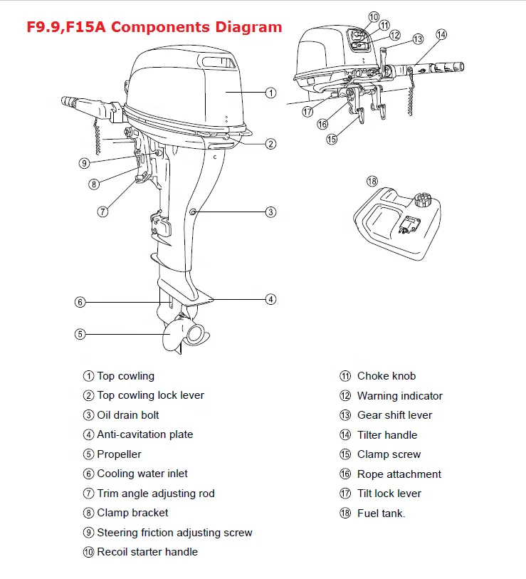 SAIL 4 stroke 9.9hp high thrust outboard motor / outboard engine / boat engine