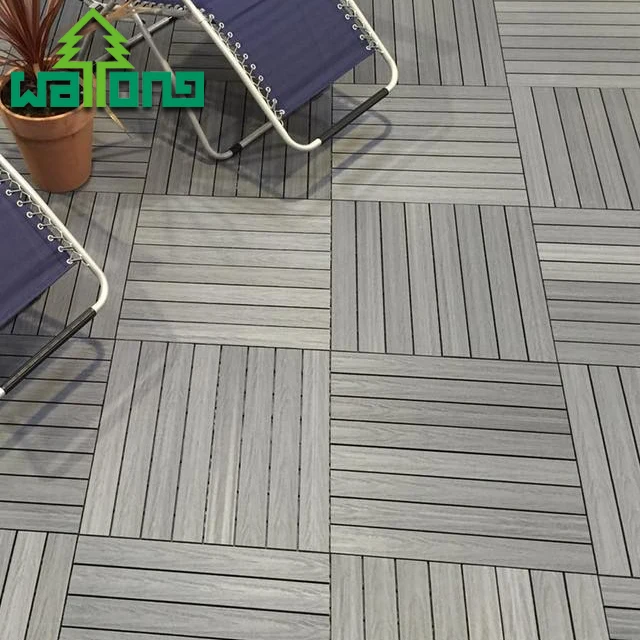 wpc solid floor tiles exterior decking 3-strip compound flooring