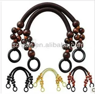 Fashion Wooden Pearl Handle,vintage Wooden Handle Bag Handle for Handbag Guangzhou