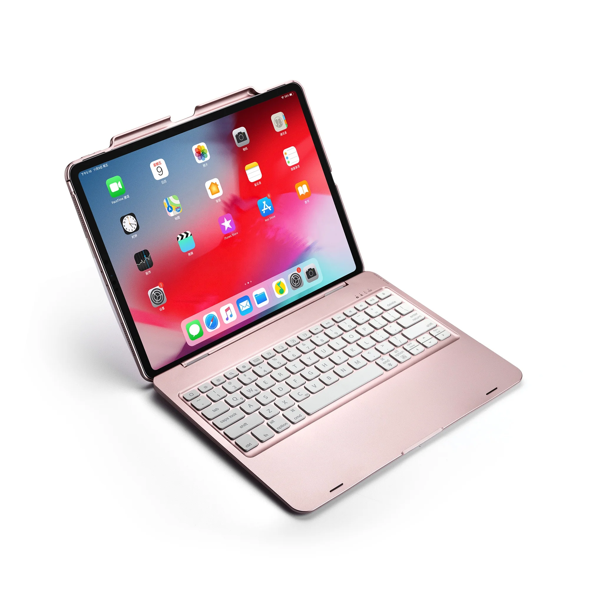 For new ipad pro 12.9 bluetooth keyboard case with rainbow backlight