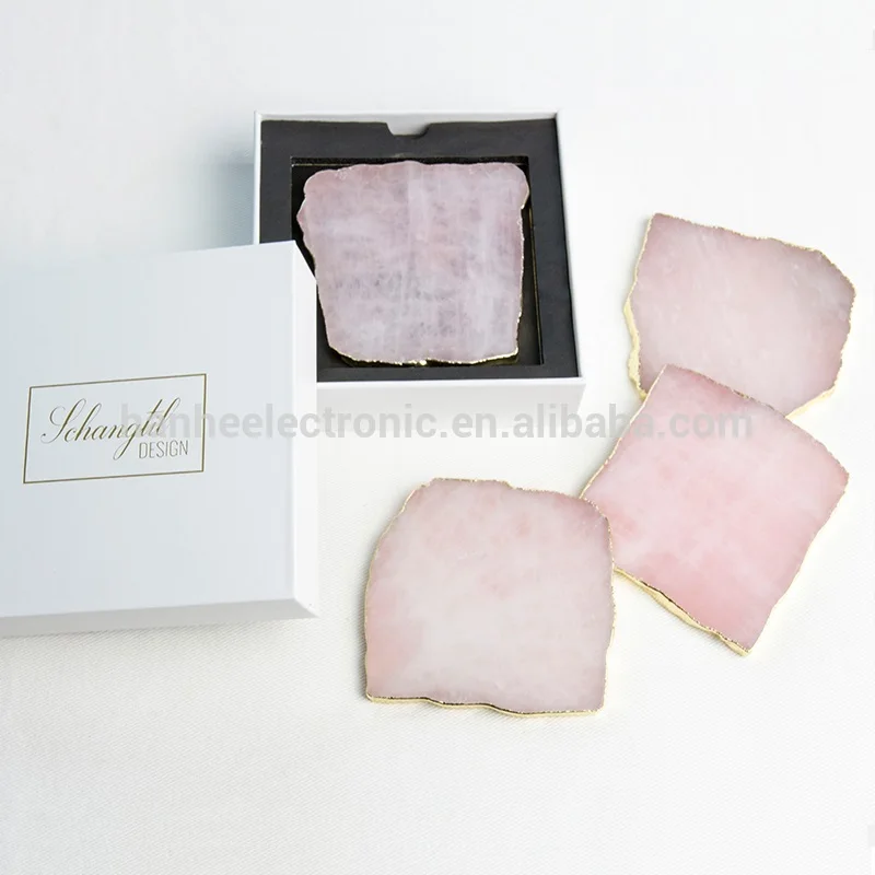 Chinese factory wholesale agate slices white gold thin