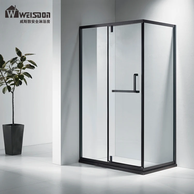 Bathroom  pivot diamond shaped glass shower enclosure