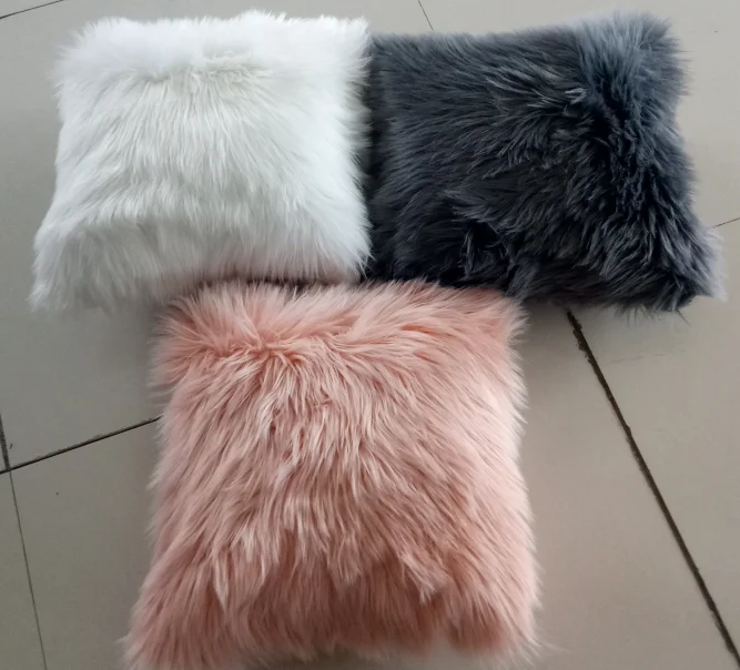 
 Высококачественная подушка из искусственного меха 35*50 см с длинным ворсом, подушка для дивана с длинным ворсом, подушка из искусственного меха  