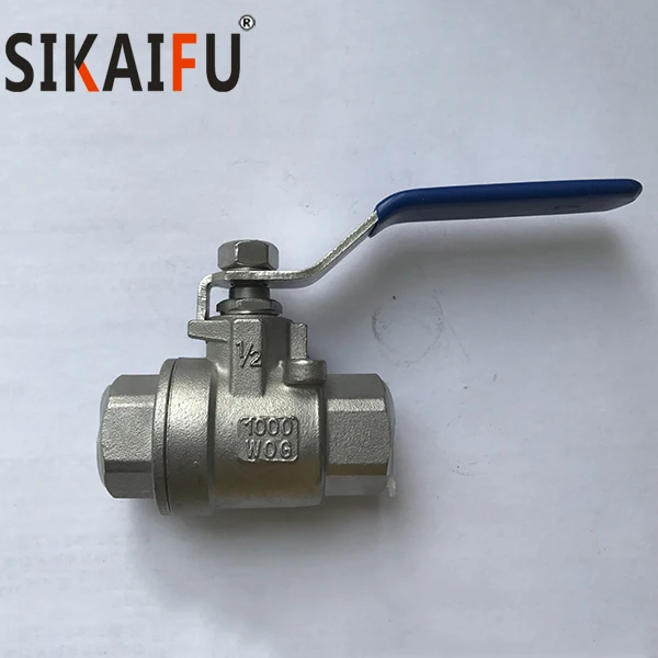 Standard 1/2 inch manual operated threaded stainless steel 304 1000 wog 2pc ball valve
