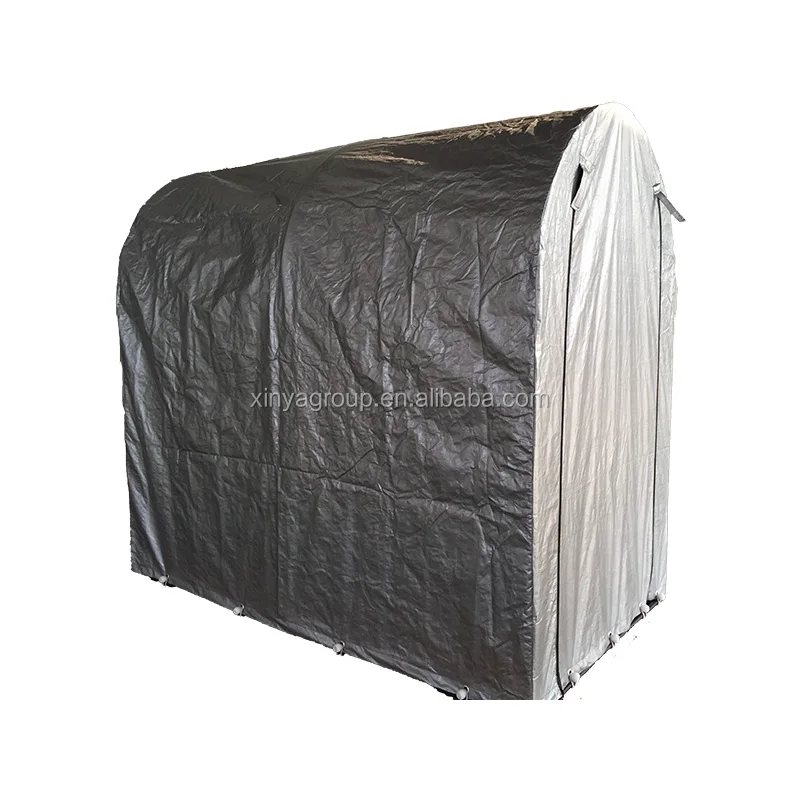 Silver color steel frame structure cycle shelter   for motors  3 bikes