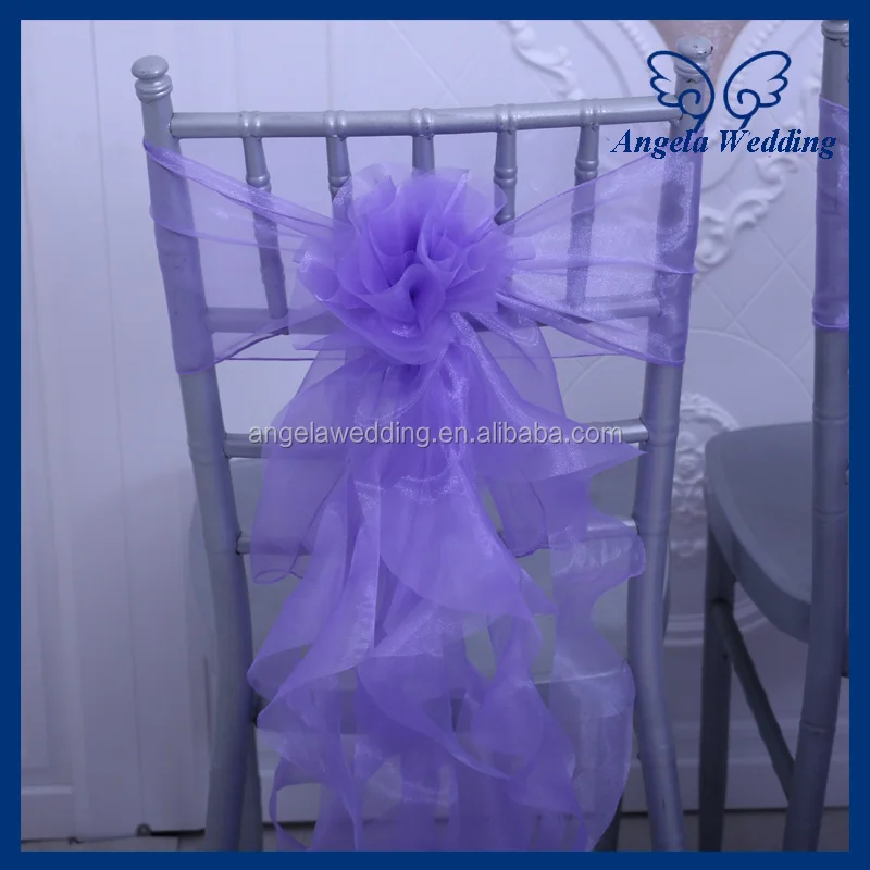 SH098C оптовая продажа элегантных роскошных сиреневых светло-фиолетовых свадебных кудрявых ивовых стульев из органзы