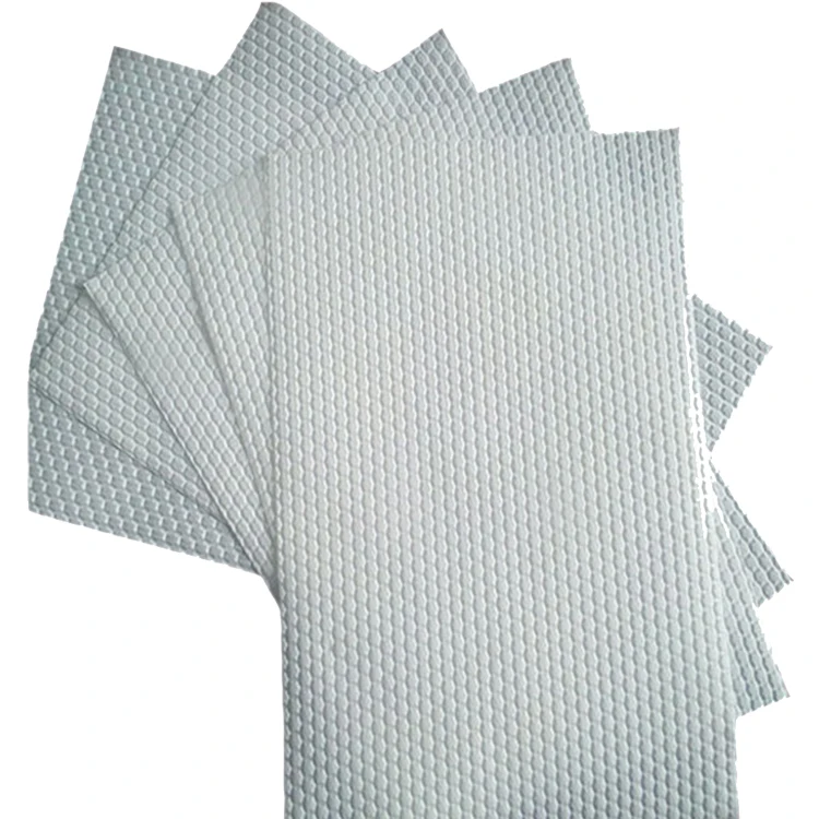 Hexagonal cellulose nonwoven dry spunalce wipes for food service