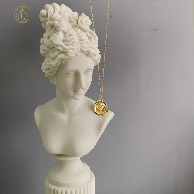 New design freedom owl gold plated sterling silver coin necklace