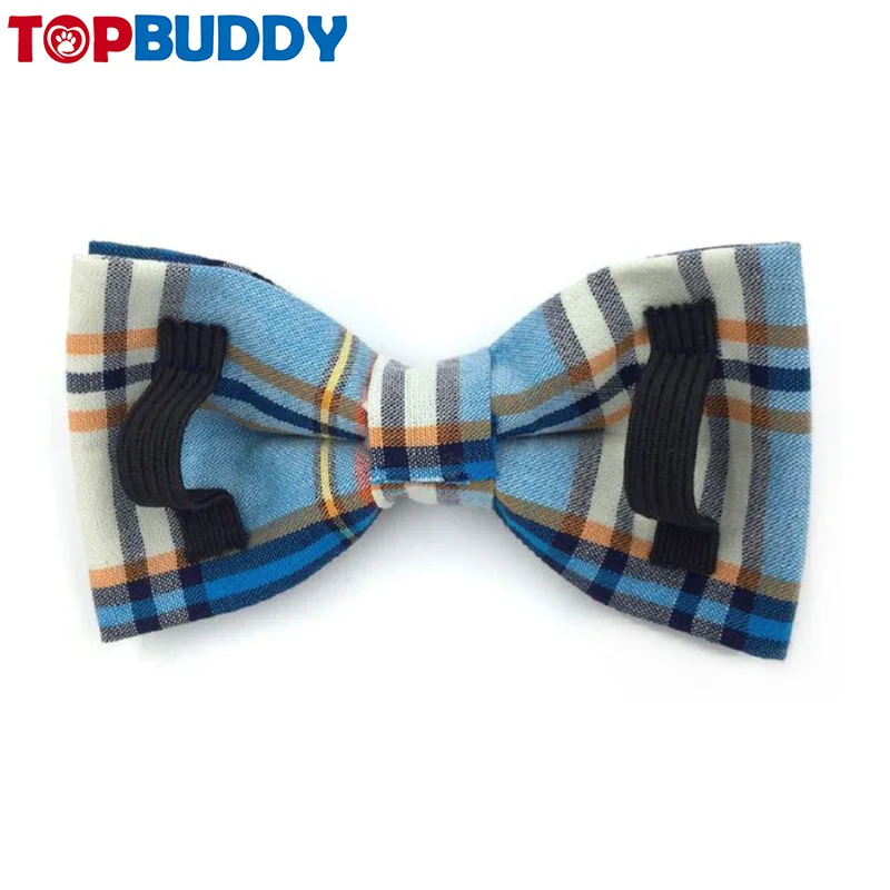 Fashion accessories bow-tie custom wholesale adjustable pet bowtie classic scottish tartan pattern dog bow tie