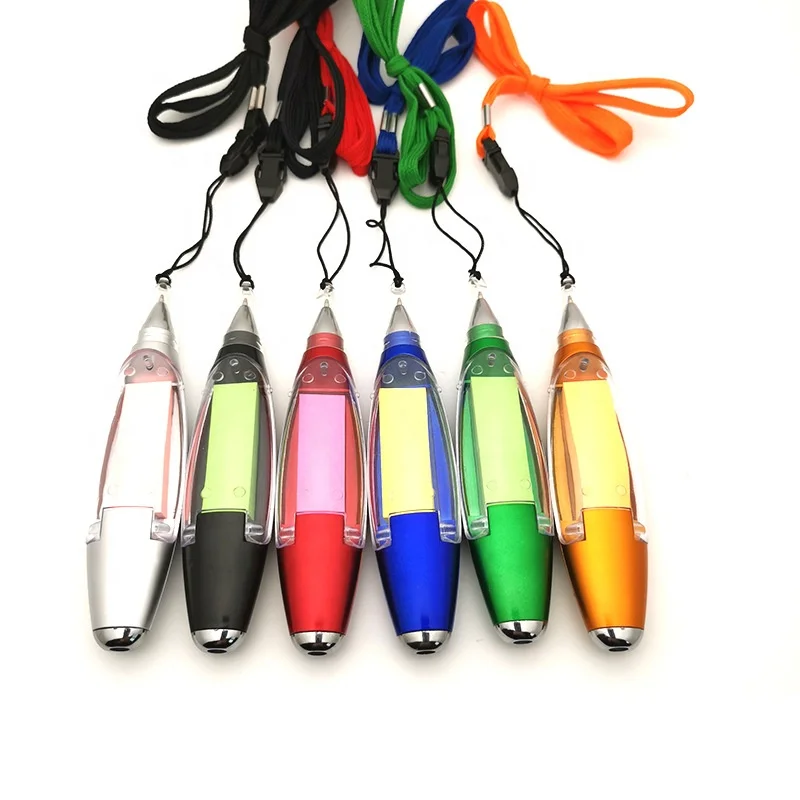 Hot selling multi function ballpoint pen with light and sticky note