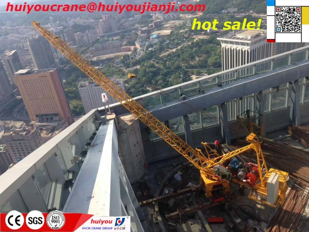 Luffing crane without masts, derrick crane, roof top crane WD80