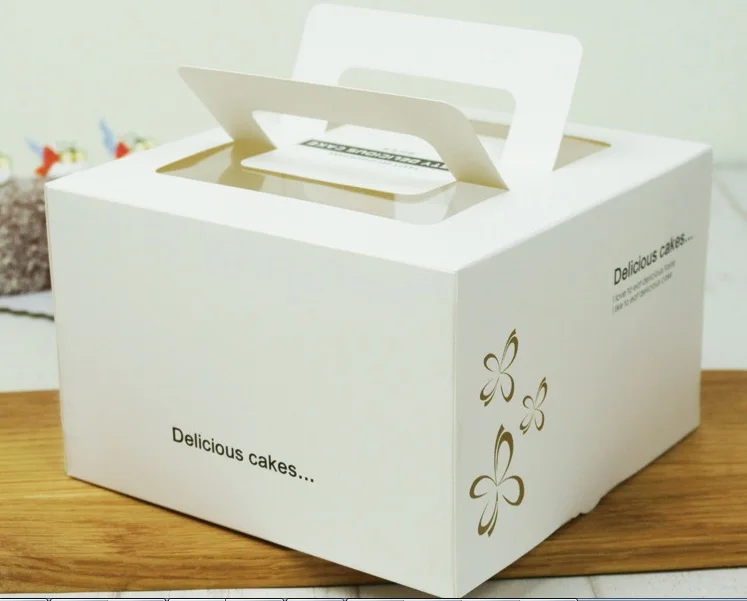 
Factory Food Grade Packaging Foldable Pastry cake Carry Boxes 