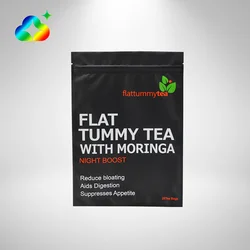 2022 Amazon Hot Sale High Quality Print Matte Finish Stand Up Food Pouch Packaging Black Ziplock Bags For Tea