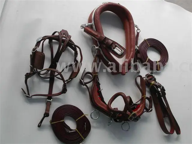custom leather Horse Driving Harness Collar complete set Custom Logo LED Equestrian accessories riding equipment multifunctional
