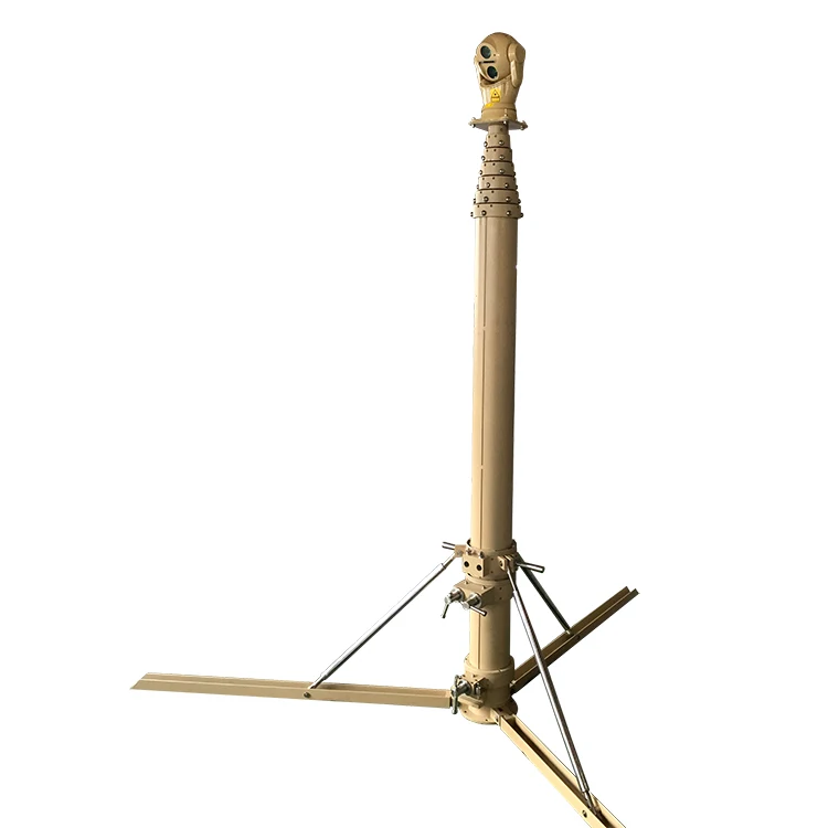 
Pneumatic telescopic mobile tripod hard anodizing light locking solar mast pole 